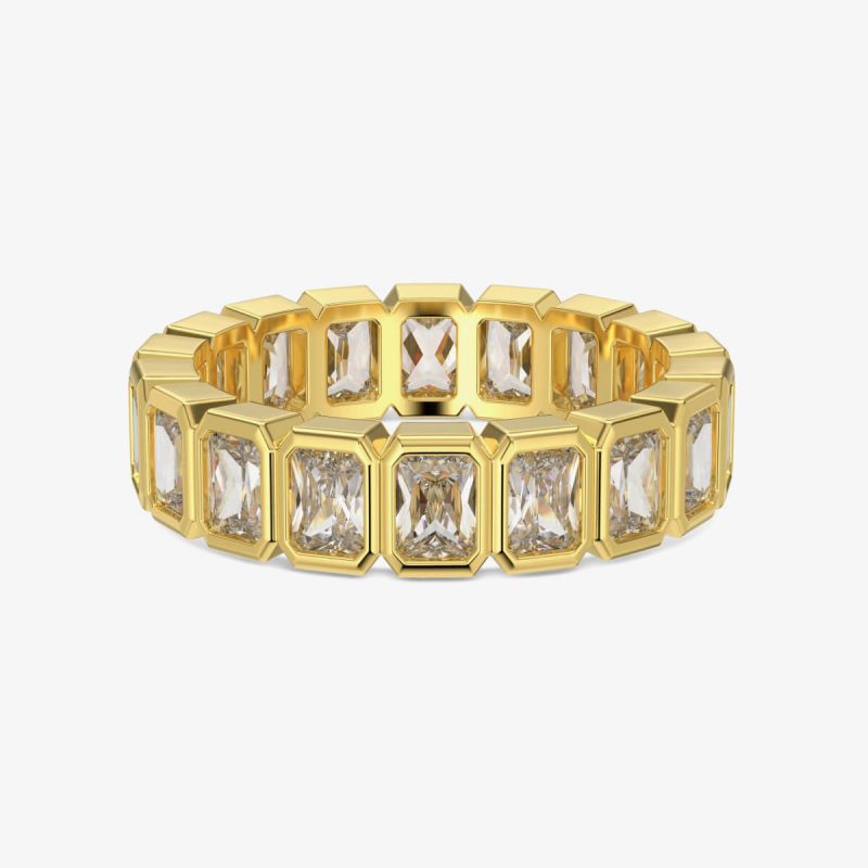 Rectangular-Cut Diamond Gold Ring DY121038-S-G-WH (2)