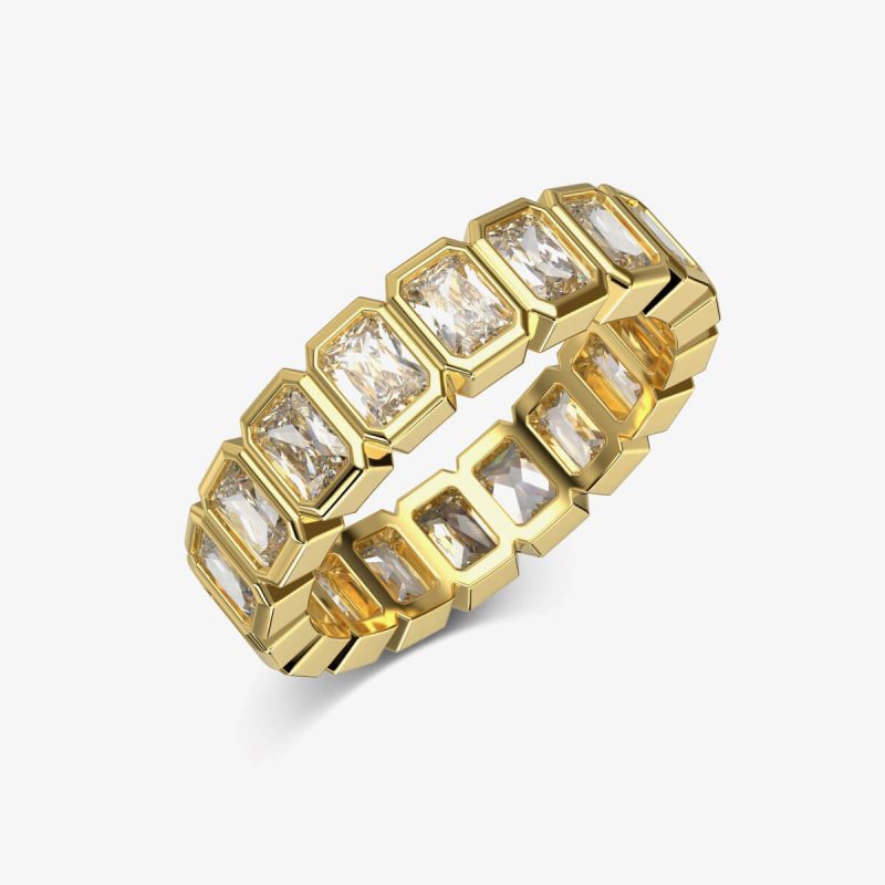 Rectangular-Cut Diamond Gold Ring DY121038-S-G-WH (4)