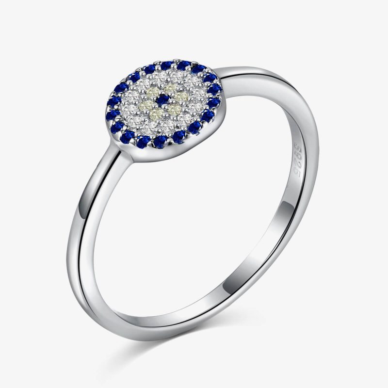 Royal Blue Round Diamond Ring TZ120001-S-W-HD (2)