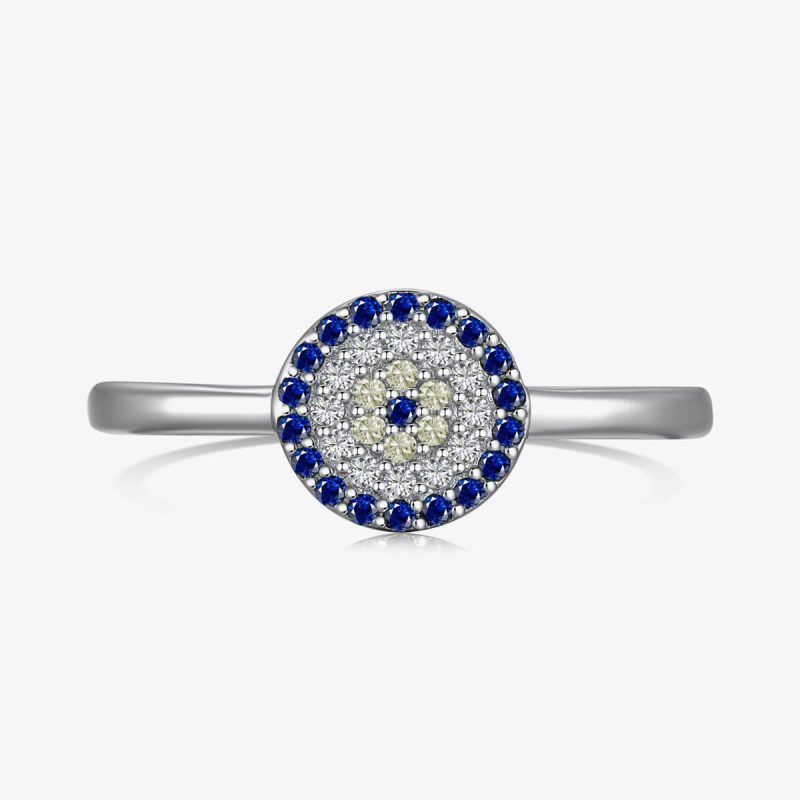 Royal Blue Round Diamond Ring TZ120001-S-W-HD (3)