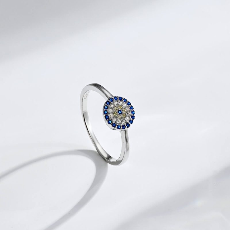 Royal Blue Round Diamond Ring TZ120001-S-W-HD (6)