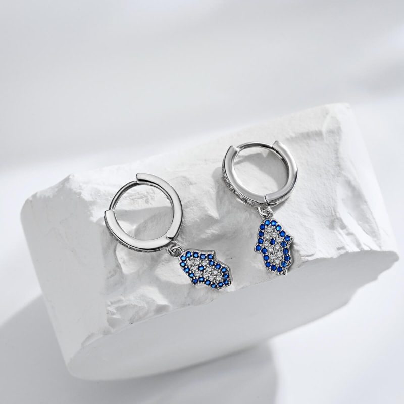 Sapphire Diamond Hamsa silver Earrings TZ1D0001-S-W-SP (3)