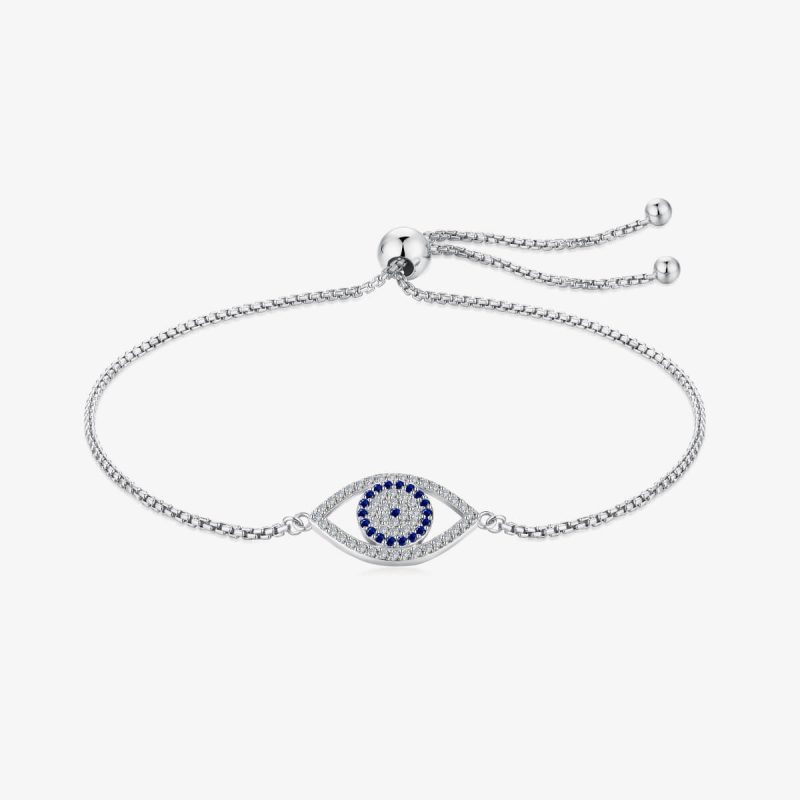 Sapphire Evil Eye 925 Silver Bracelet DY150181-S-W-HD (1)