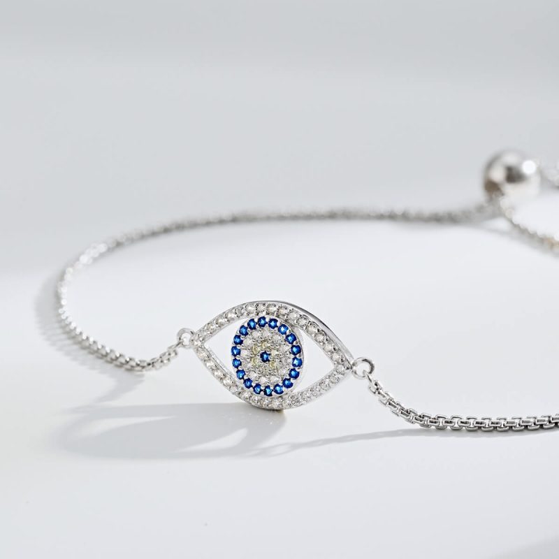 Sapphire Evil Eye 925 Silver Bracelet DY150181-S-W-HD (3)