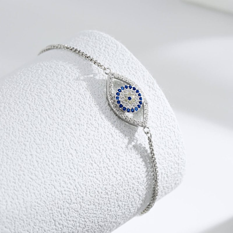 Sapphire Evil Eye 925 Silver Bracelet DY150181-S-W-HD (5)