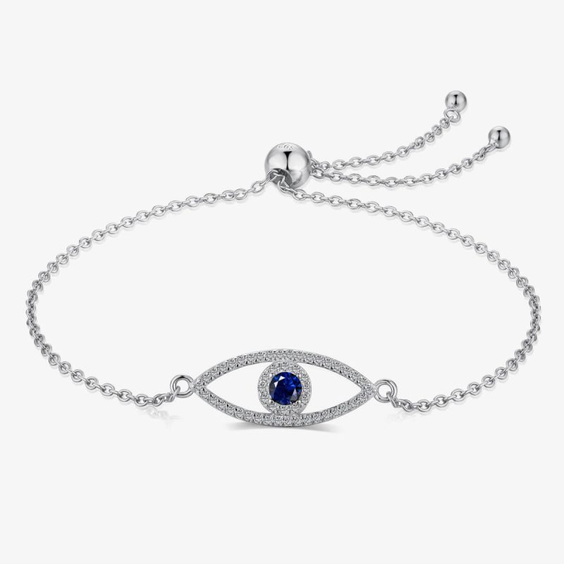 Sapphire Eye 925 Silver Bracelet DY150186-S-W-BA (1)