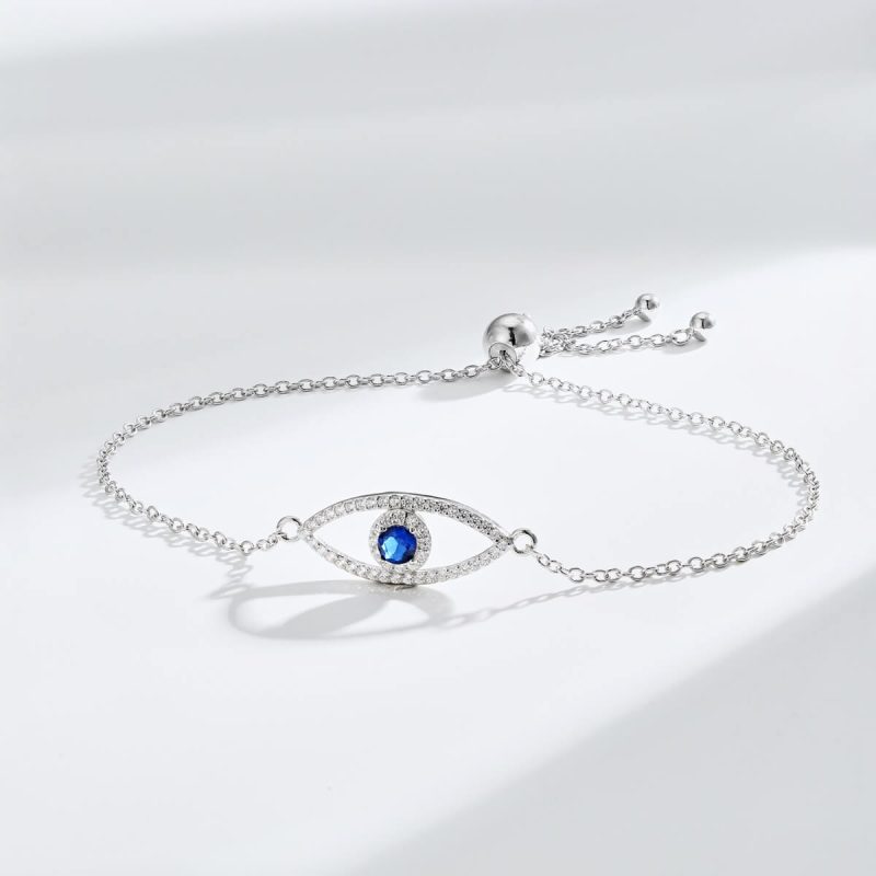 Sapphire Eye 925 Silver Bracelet DY150186-S-W-BA (2)