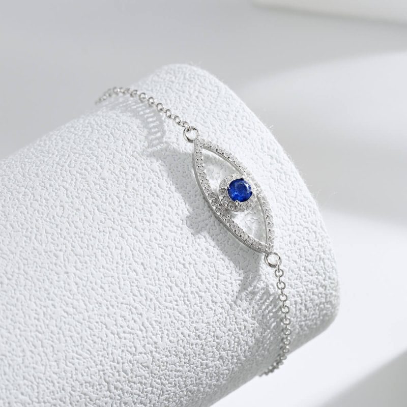 Sapphire Eye 925 Silver Bracelet DY150186-S-W-BA (4)