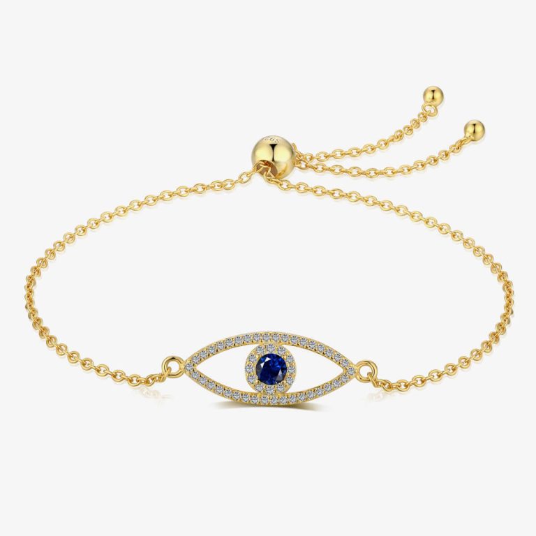 Sapphire Eye 925 Silver Gold Bracelet DY150186-S-G-BA (1)