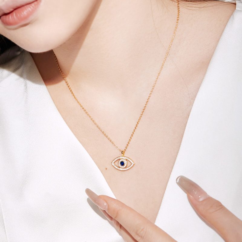 Sapphire-Eye-925-Silver-Gold-Necklace-DY190473-S-G-BA-(3a)