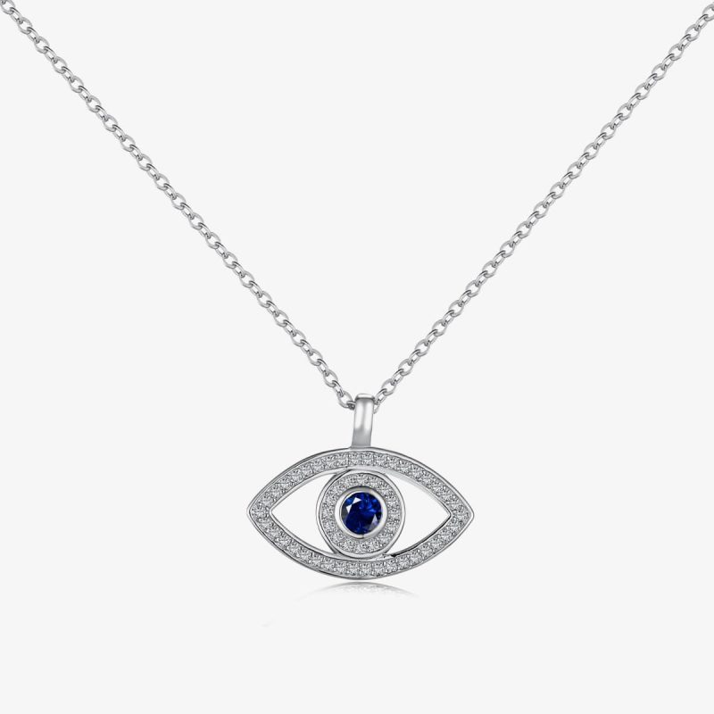 Sapphire Eye 925 Silver Necklace DY190473-S-W-BA (1)