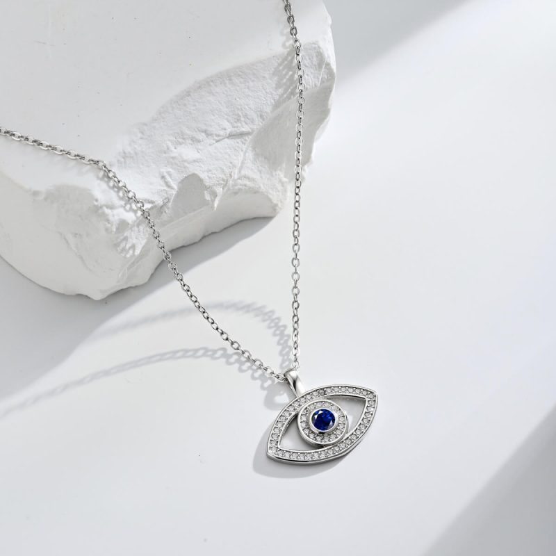 Sapphire Eye 925 Silver Necklace DY190473-S-W-BA (4)