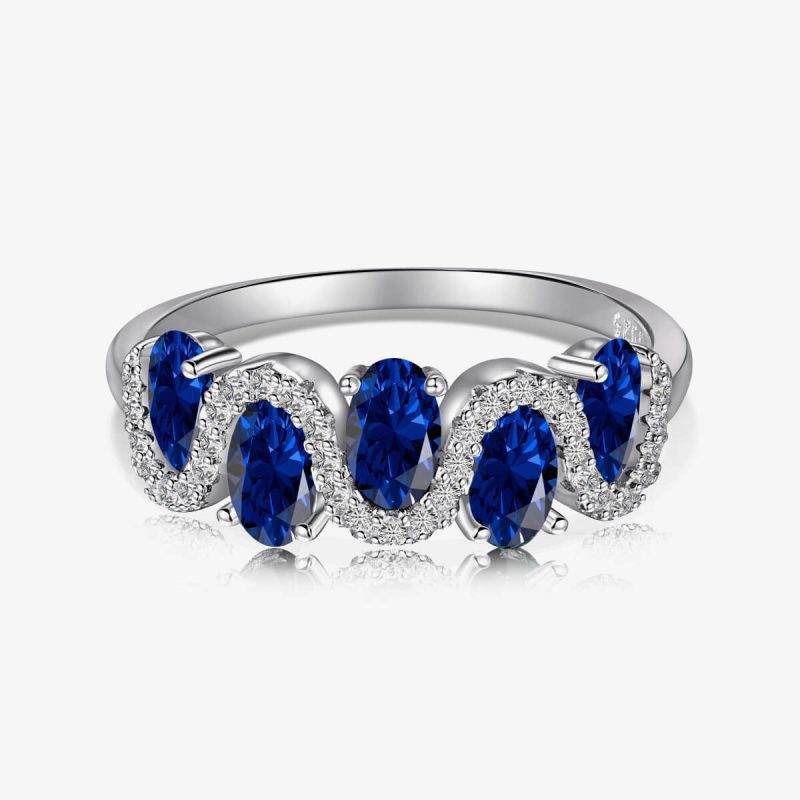 Wavy Sapphire Diamond Ring DY120979-S-W-BA (1)