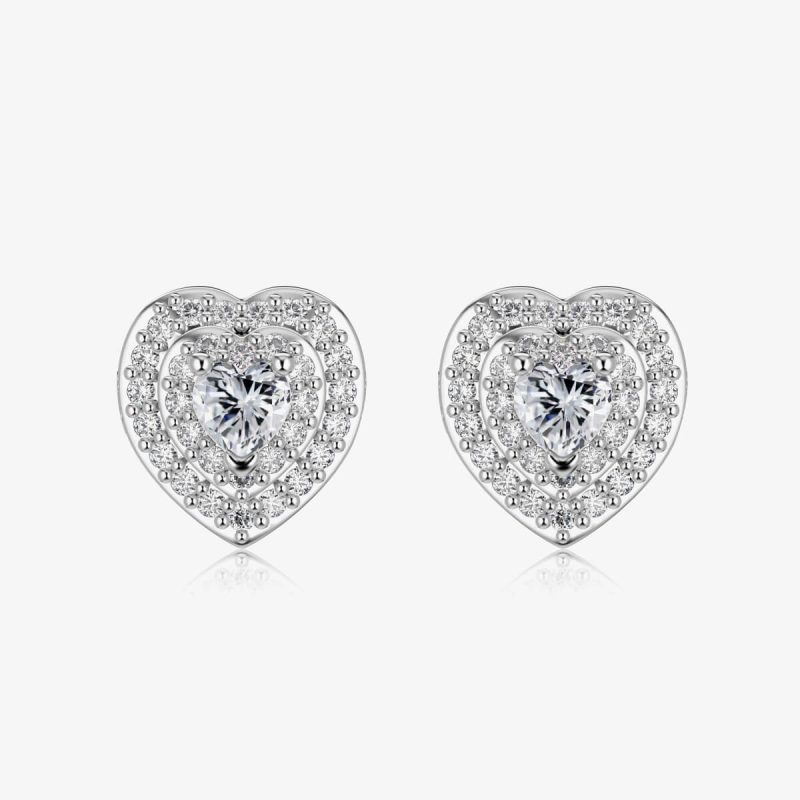 white Heart Gemstone and Diamond Stud Silver Earrings DY1D0356-S-W-WH (3)