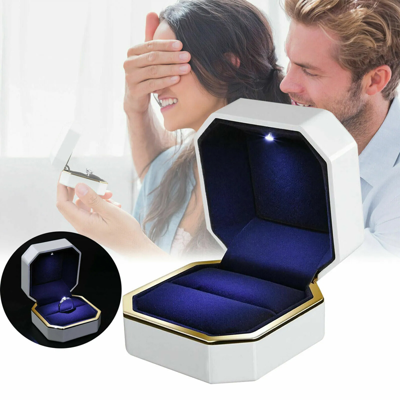 White Square Led Velvet Wedding Ring Case-other5--Ringbox24881-W-G-L-BL-800