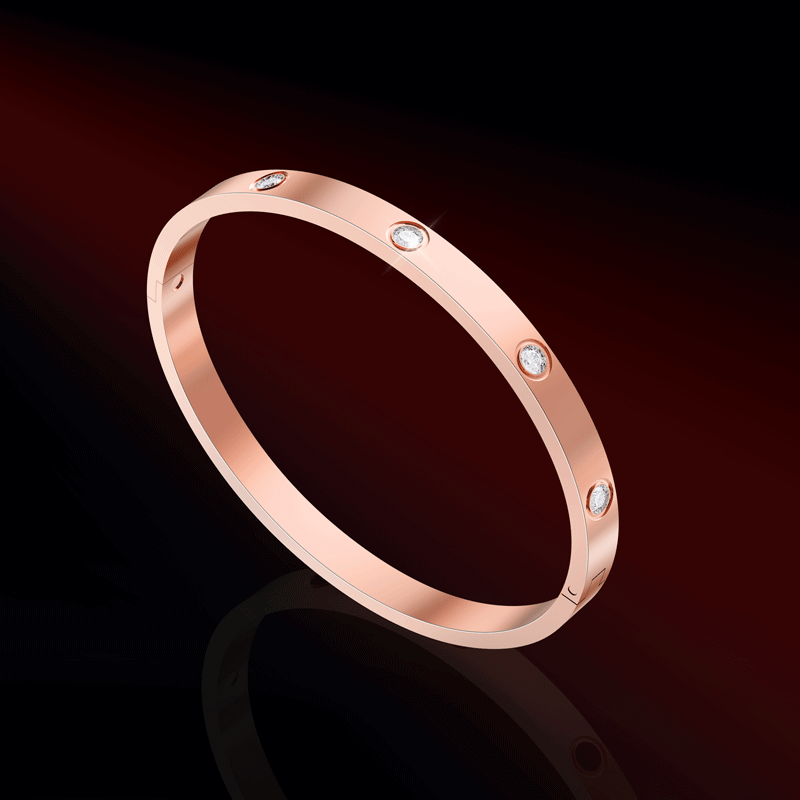 Love Bracelet With 10 Moissanites main-MJBR248171-10ZUAN-rosegold