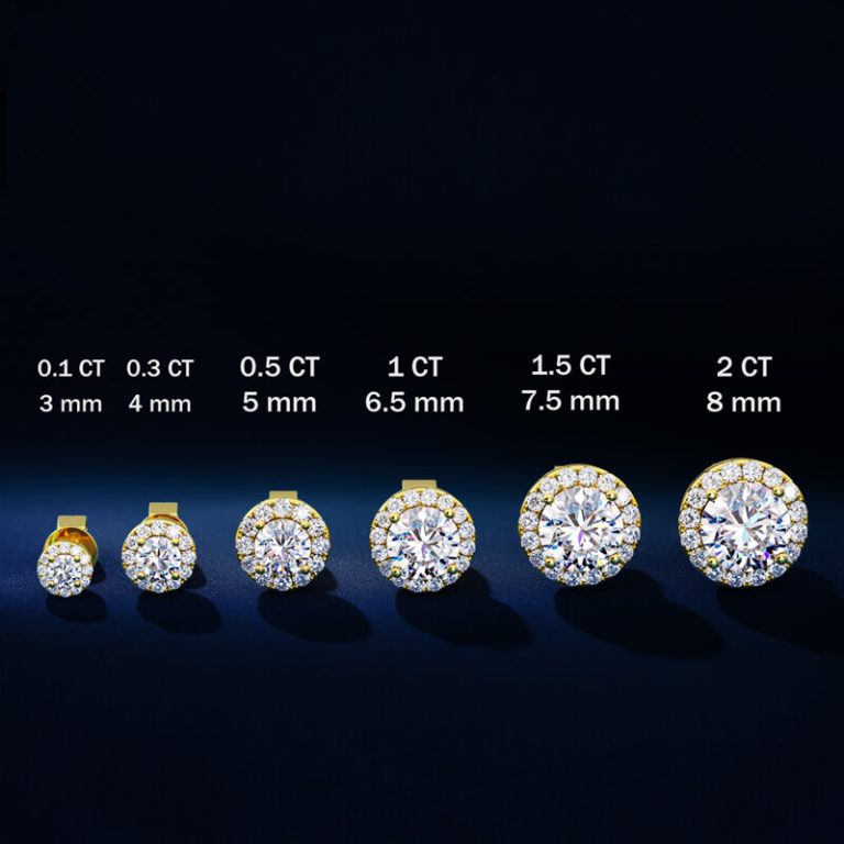 Certified VVS1 Moissanite Halo Earrings in S925 Silver-round-moi-halo-estud-yellowgold-001-other1